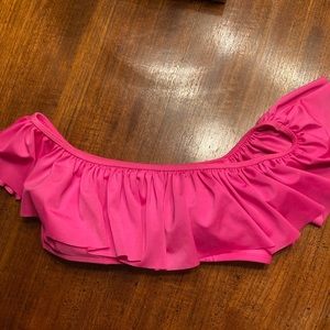 LA LA Swim pink ruffle top size M